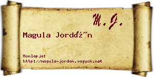 Magula Jordán névjegykártya